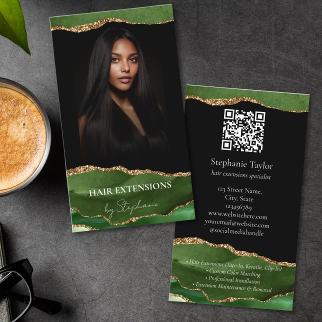 Tarjeta De Visita Elegant Luxury Hair Stylist Extensions Wigs  Photo (Subido por el creador)