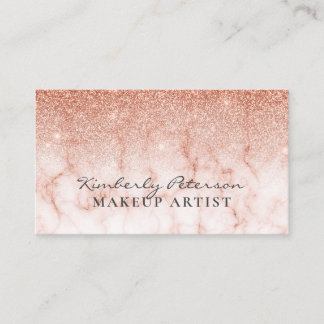 Tarjeta De Visita Elegant make-up with gold glitter typography