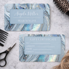 Tarjeta De Visita Elegant Marble & Glitter Business Card Design