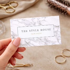 Tarjeta De Visita Elegant Marble Hair Stylist Salon