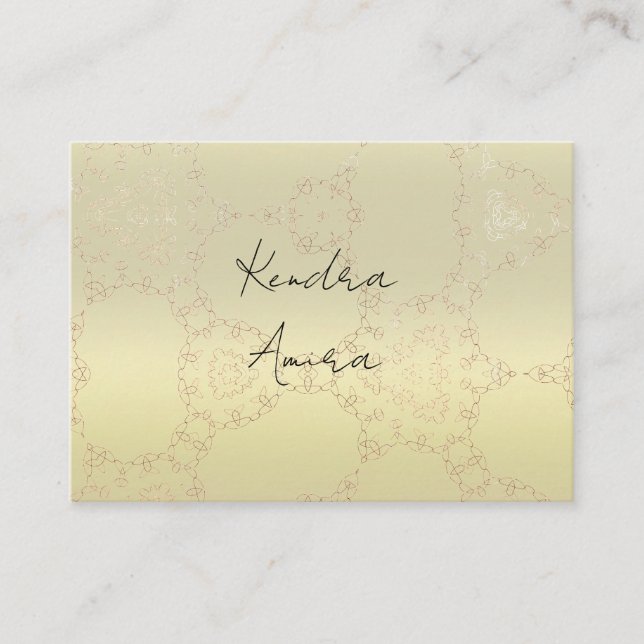 Tarjeta De Visita Elegant Metallic Classic Lace Look Business Card (Anverso)