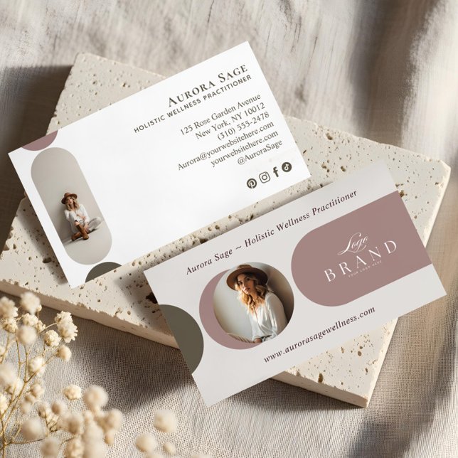 Tarjeta De Visita Elegant Minimal Holistic Celestial Moon Photo Luxe (Elegant Minimal Holistic Celestial Moon Photo Luxe Business Card)
