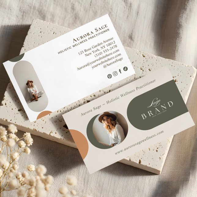 Tarjeta De Visita Elegant Minimal Holistic Celestial Moon Photo Luxe (Elegant Minimal Holistic Celestial Moon Photo Luxe Business Card)