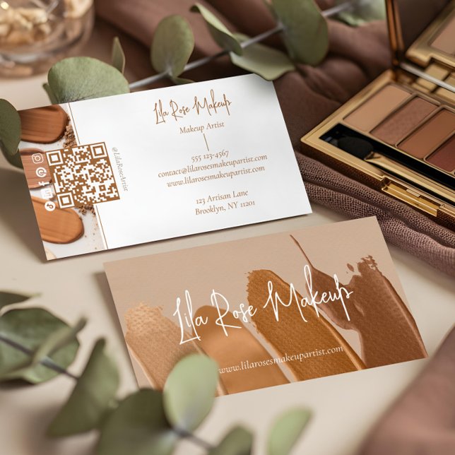 Tarjeta De Visita Elegant Minimal Modern Makeup Artist Photo Collage (Elegant Minimal Modern Makeup Artist Photo Collage Business Card)