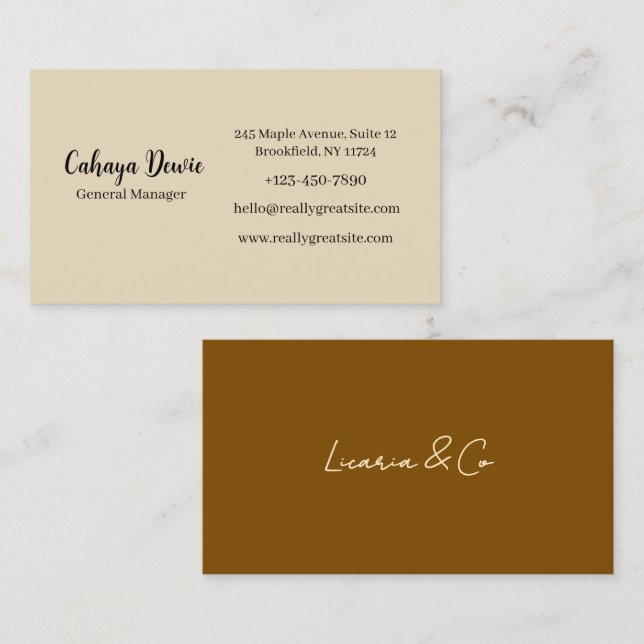 Tarjeta De Visita Elegant Minimalist Business Card (Anverso / Reverso)