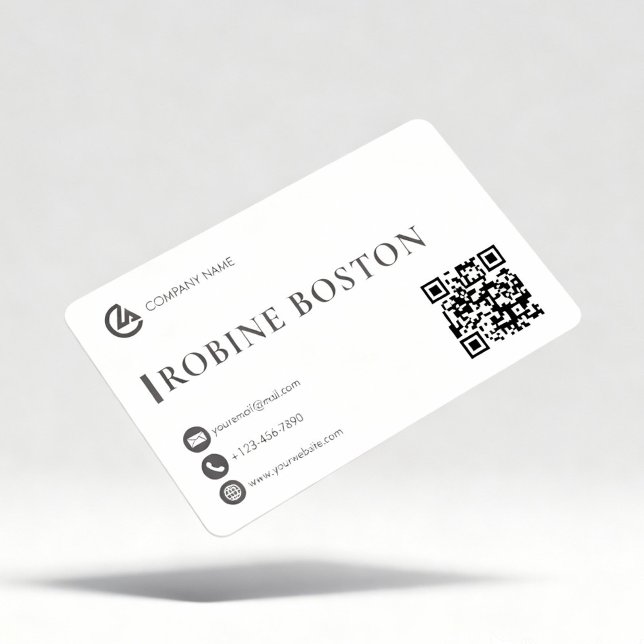 Tarjeta De Visita Elegant Minimalist Business Card with QR Code (Subido por el creador)