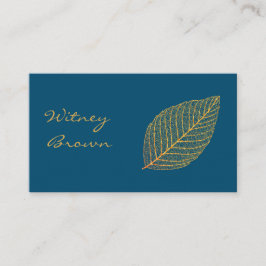 Tarjeta De Visita Elegant minimalist foil golden leaf  business card