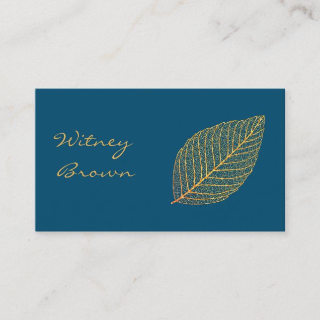 Tarjeta De Visita Elegant minimalist foil golden leaf  business card (Anverso)