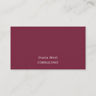 Tarjeta De Visita Elegant Modern Burgundy Red Business Card