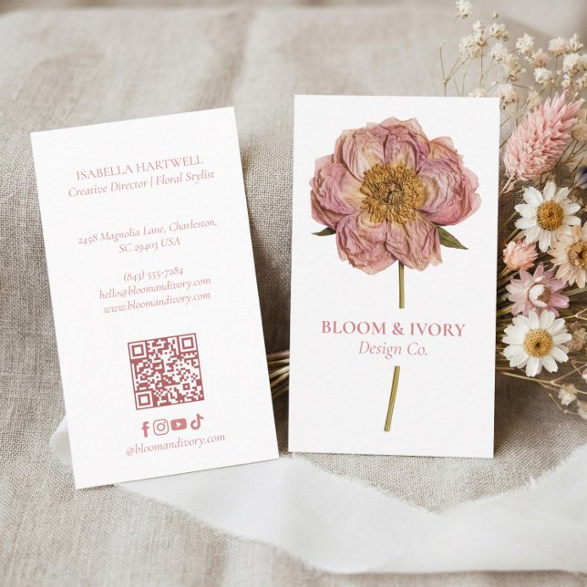 Tarjeta De Visita Elegant Modern Luxury Wildflower Botanical Floral (Elegant Modern Luxury Wildflower Botanical Floral Business Card)
