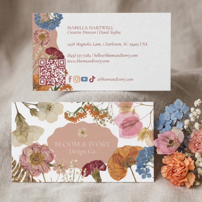 Tarjeta De Visita Elegant Modern Luxury Wildflower Botanical Floral (Elegant Modern Luxury Wildflower Botanical Floral Business Card)