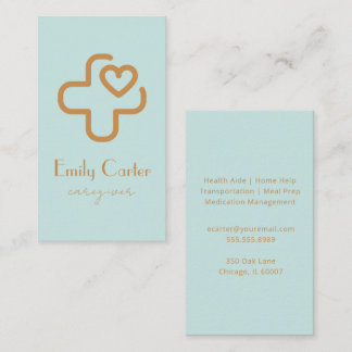 Tarjeta De Visita Elegant Modern Minimalist Professional Caregiver 