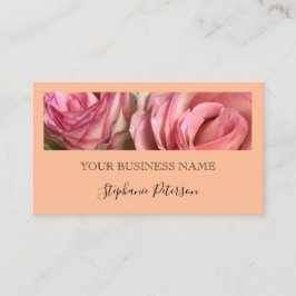 Tarjeta De Visita Elegant Modern Peach Custom Photo Template 