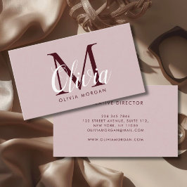 Tarjeta De Visita Elegant monogram logo pink professional