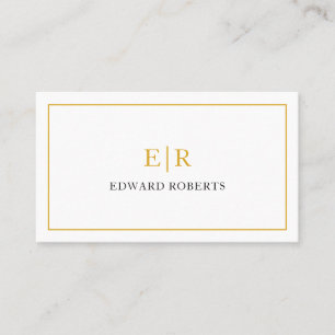 Tarjeta De Visita Elegant Monogram Professional Gold