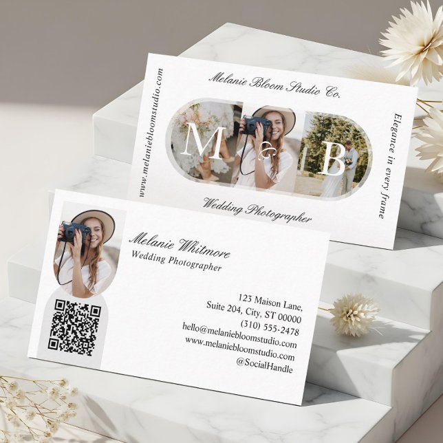 Tarjeta De Visita Elegant Monogram Wedding Photographer Arch Photos (Elegant Monogram Wedding Photographer Arch Photos Business Card)
