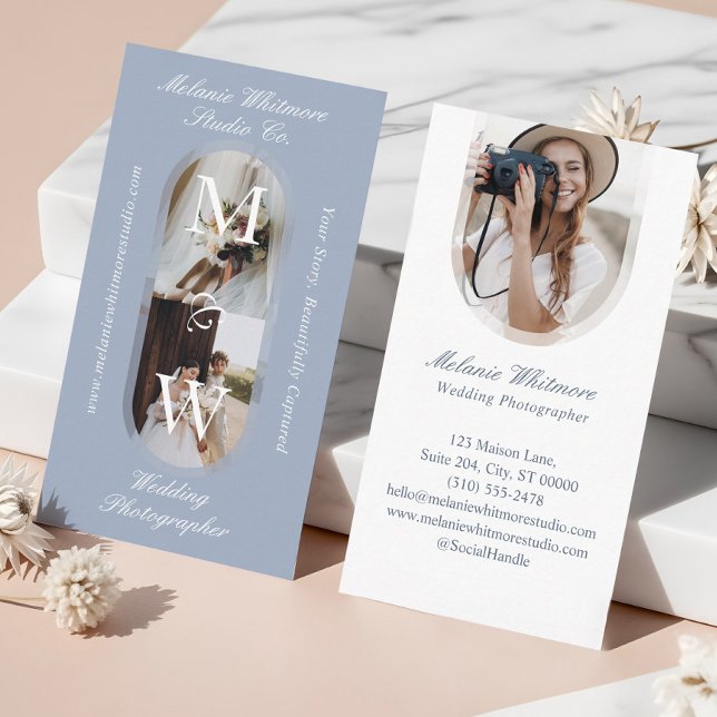 Tarjeta De Visita Elegant Monogram Wedding Photographer Arch Photos (Elegant Monogram Wedding Photographer Arch Photos Business Card)