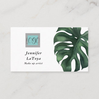 Tarjeta De Visita Elegant Monstera Logo 