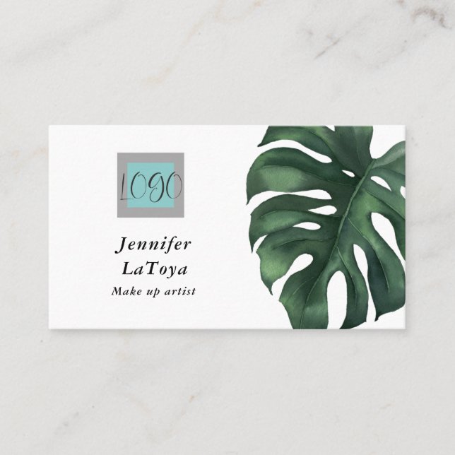 Tarjeta De Visita Elegant Monstera Logo  (Anverso)