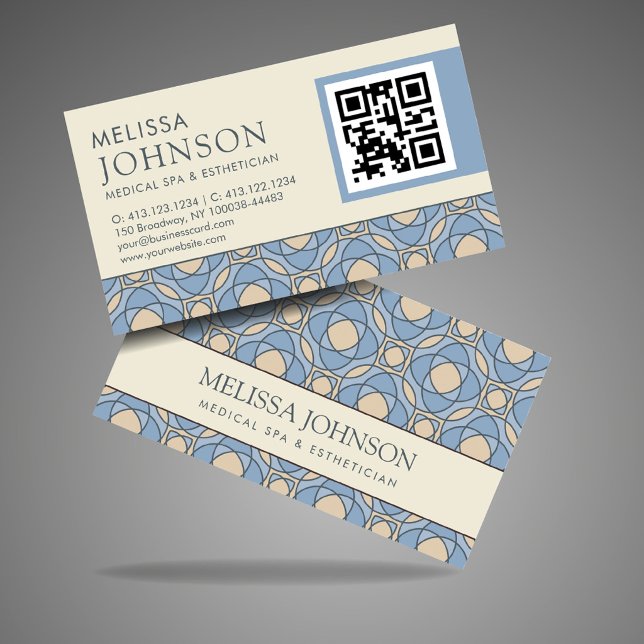 Tarjeta De Visita Elegant Mosaic Medical Spa & Esthetician QR Card (Subido por el creador)