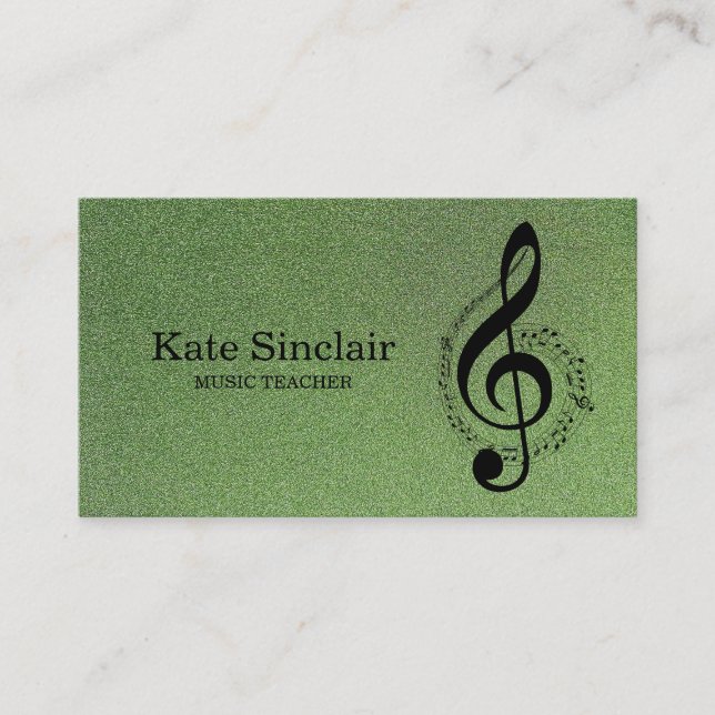 Tarjeta De Visita Elegant Music Teacher Piano Keys Musical (Anverso)