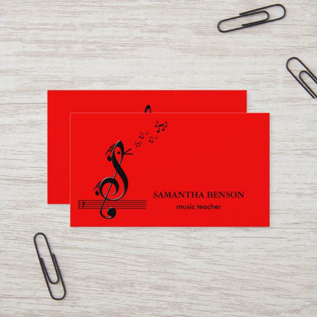 Tarjeta De Visita Elegant Musician Business card with Music Note (Anverso/Reverso In Situ)