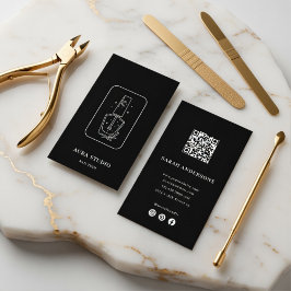 Tarjeta De Visita Elegant Nail Artist | Modern Manicurist Salon