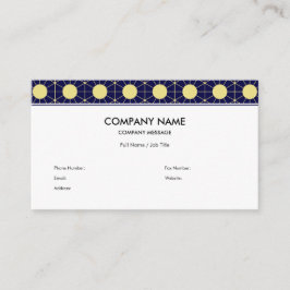 Tarjeta De Visita Elegant Navy and Gold Geometric Tile Pattern