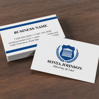 Tarjeta De Visita Elegant Navy Blue Professional Attorney
