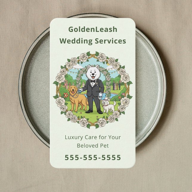Tarjeta De Visita Elegant Pet Wedding Sitter Wedding Dog Handler (Subido por el creador)