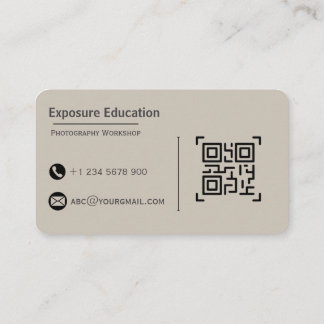 Tarjeta De Visita Elegant Photography Workshop Brown Business Card