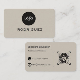 Tarjeta De Visita Elegant Photography Workshop Brown Business Card