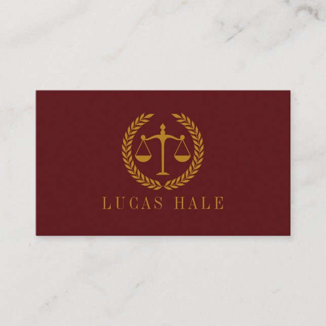 Tarjeta De Visita Elegant Professional Simple Minimalist Lawyer (Anverso)
