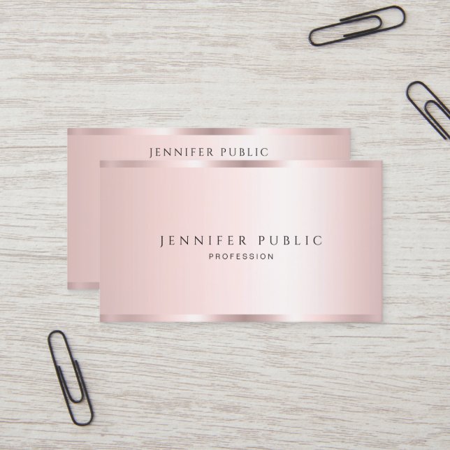 Tarjeta De Visita Elegant Professional Template Luxury Rose Gold (Anverso/Reverso In Situ)