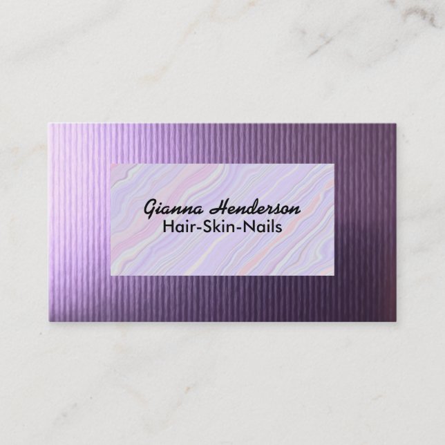 Tarjeta De Visita Elegant Purple And Light Purple Iridescent  (Anverso)