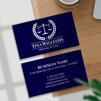 Tarjeta De Visita Elegant Purple Scales of Justice Attorney