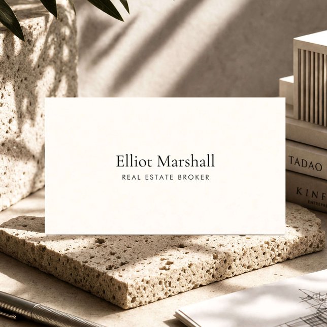Tarjeta De Visita Elegant Real Estate Broker Modern Minimalist Ivory (Subido por el creador)