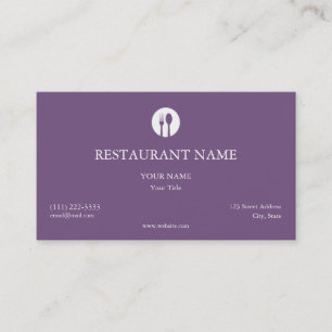 Tarjeta De Visita Elegant Restaurant Business Card