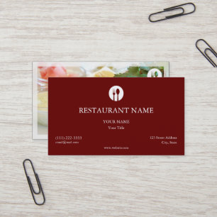 Tarjeta De Visita Elegant Restaurant Business Card