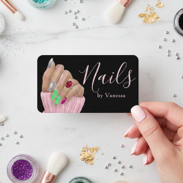 Tarjeta De Visita Elegant Salon Branding Premium Nail Artist