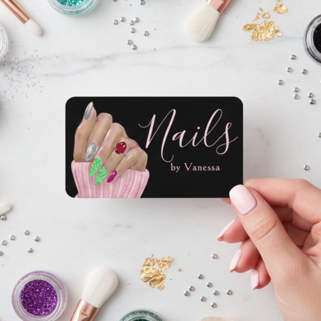 Tarjeta De Visita Elegant Salon Branding Premium Nail Artist (Subido por el creador)