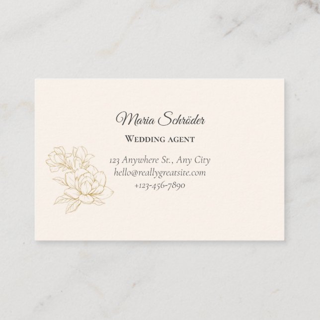 Tarjeta De Visita Elegant Schwarz & Creme Visitenkarte (Reverso)