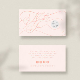 Tarjeta De Visita Elegant Script Logo Gracias Pequeño Branding Meloc
