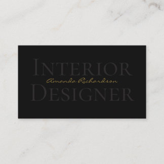 Tarjeta De Visita Elegant Simple Black Gold Accent Business Card