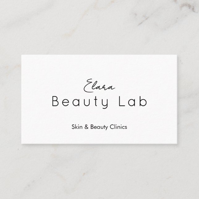 Tarjeta De Visita Elegant Stunning Skincare Clinics Minimalist Clean (Anverso)