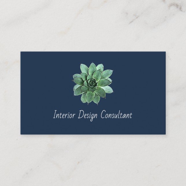 Tarjeta De Visita Elegant Succulent Modern Botanical QR code (Anverso)