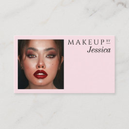 Tarjeta De Visita Elegant Typography Blush Pink Photo Makeup