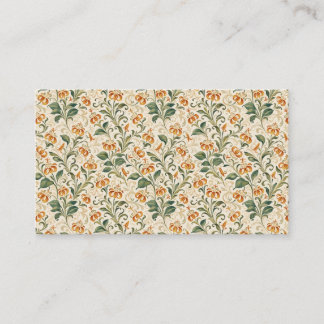 Tarjeta De Visita Elegant Vintage Orange Lily Floral Pattern 
