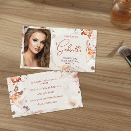 Tarjeta De Visita Elegant Watercolor Photo Makeup Business Card