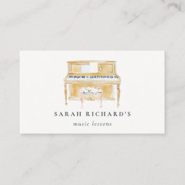 Tarjeta De Visita Elegant Watercolor Piano Musician Music Teacher